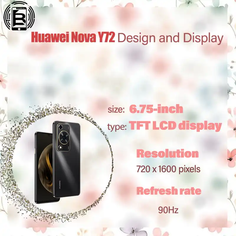 huawei nova y72 design and display