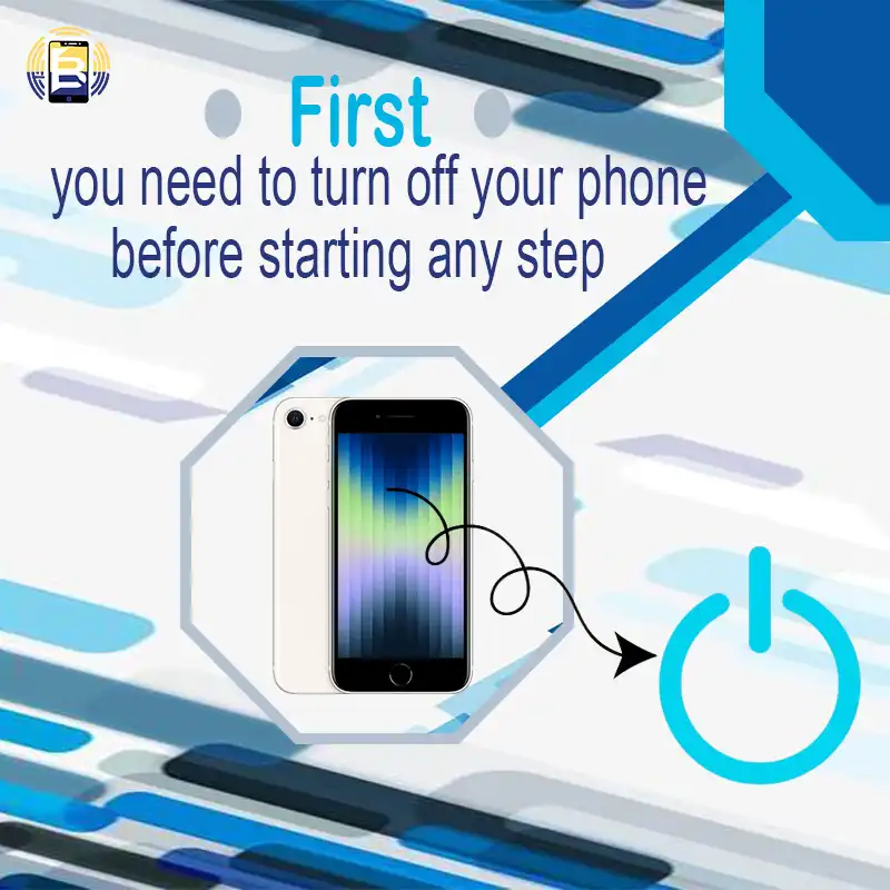 - First, you need to turn off your phone before starting any step