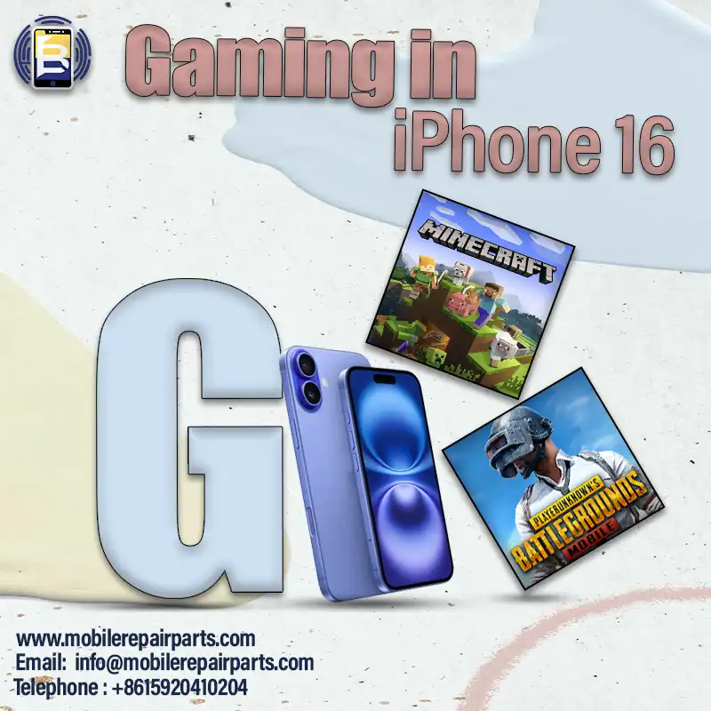 Gaming in iPhone 16, PUBG game, Minecraft game.