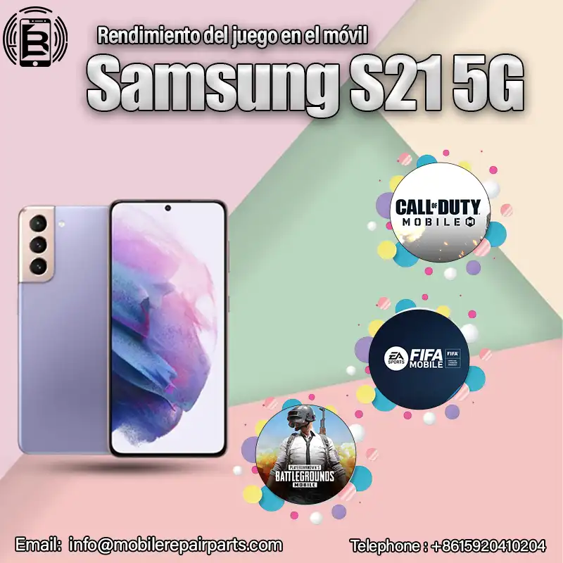 Rendimiento del juego en el móvil Samsung S21 5G:• FIFA Mobile, PUBG Mobile, Genshin Impact