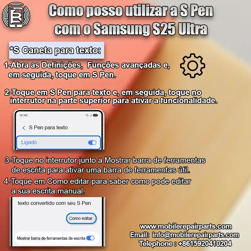 S Caneta para texto, s pen, s25 ultra