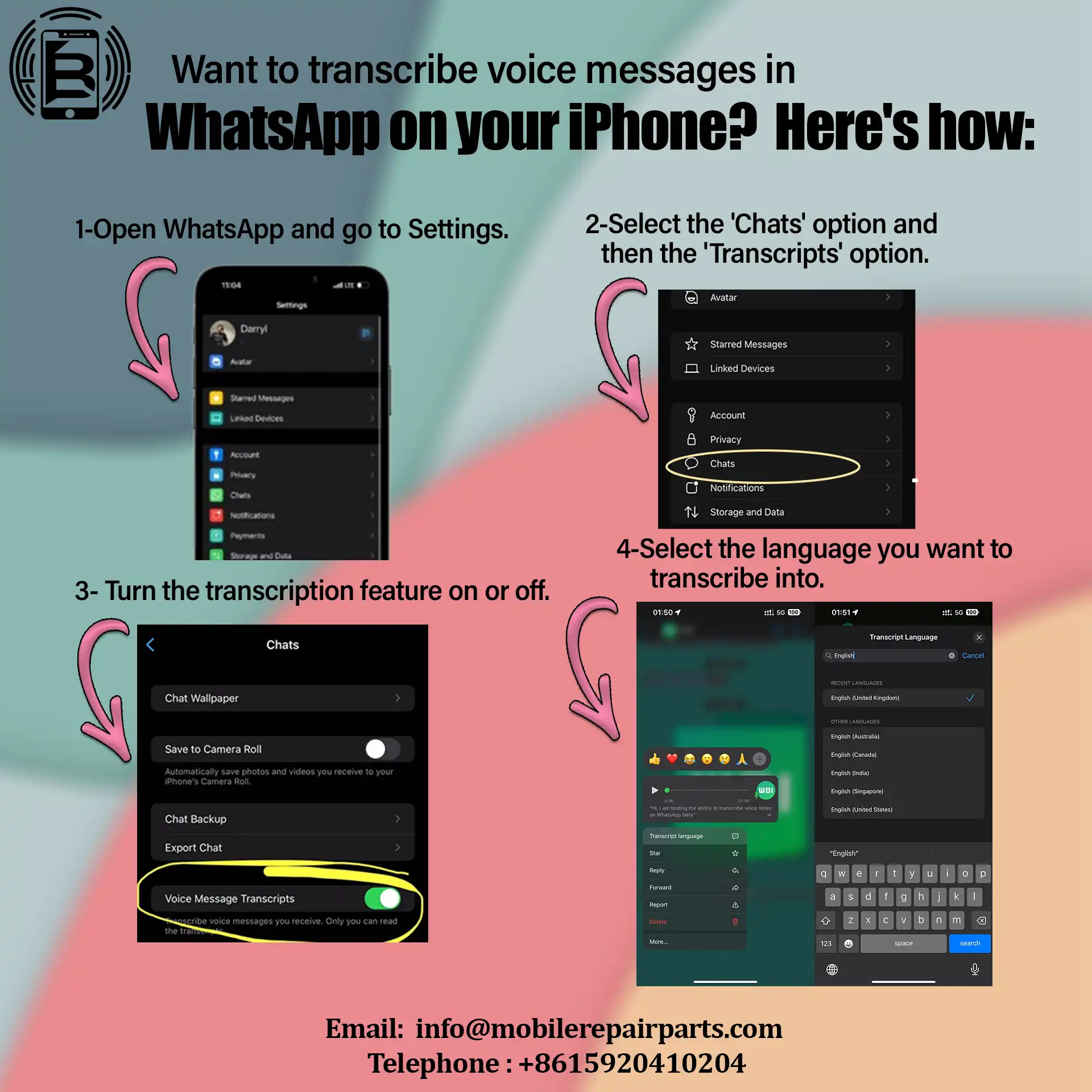 activation the transcription of voice messages for iphone transcription steps