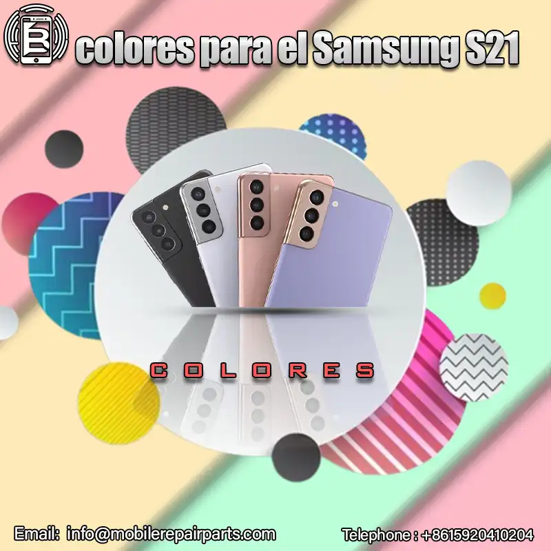 Galaxy S21 está disponible en 4 colores: Gris Fantasma, Blanco Fantasma, Blanco Fantasma, Violeta Fantasma, Rosa Fantasma.