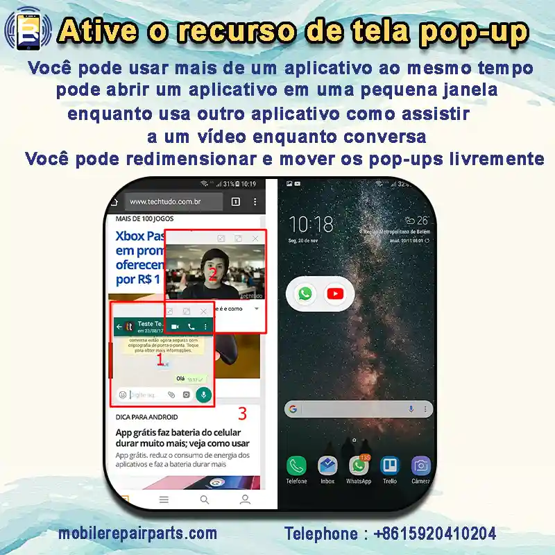 Ative o recurso de tela pop-up,