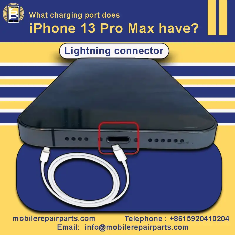 What charging port does iPhone 13 Pro Max have, USB-C, Lightning cable.