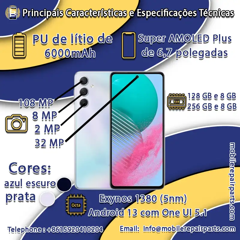 Principais Características e Especificações Técnicas, Tela, Bateria, Processador, Cores.