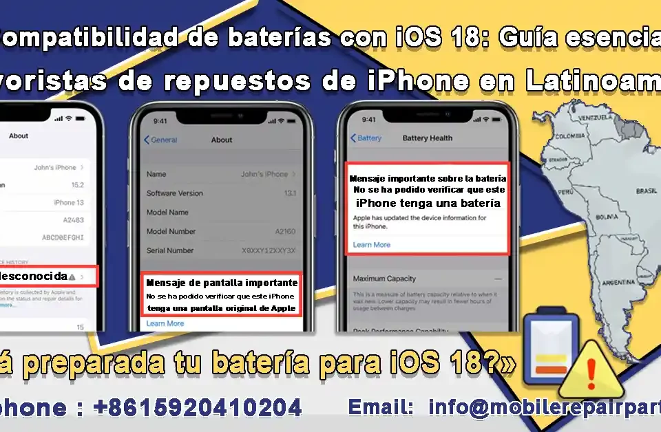 Compatibilidad de baterías para iPhone con iOS 18, guía para mayoristas en Latinoamérica
