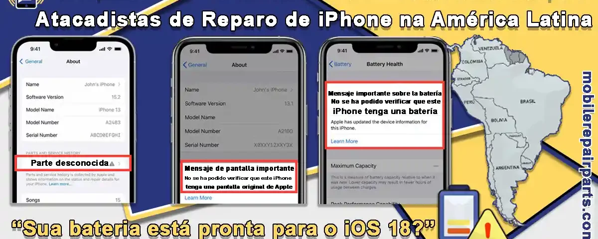 Compatibilidade da bateria do iPhone com o iOS 18, um guia para atacadistas na América Latina.