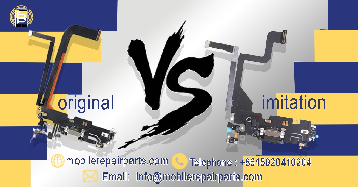 comparing original and imitation mobile charging ports