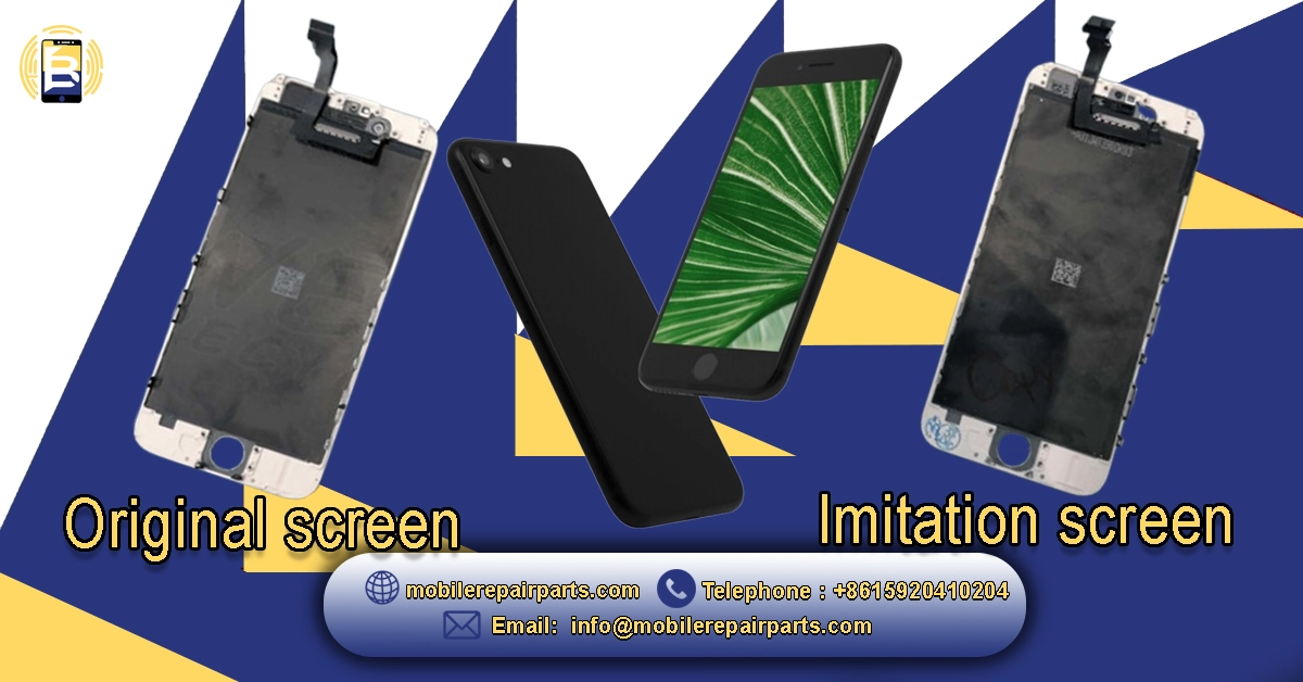 Comparison of original and imitation iPhone screens with contact info