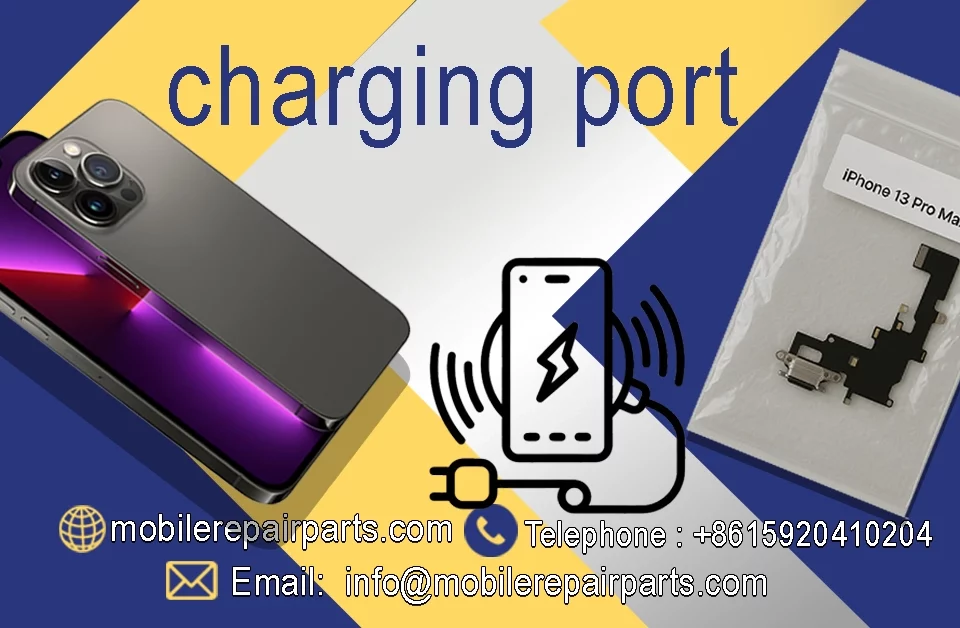 iPhone 13 Pro Max charging port with phone and component.