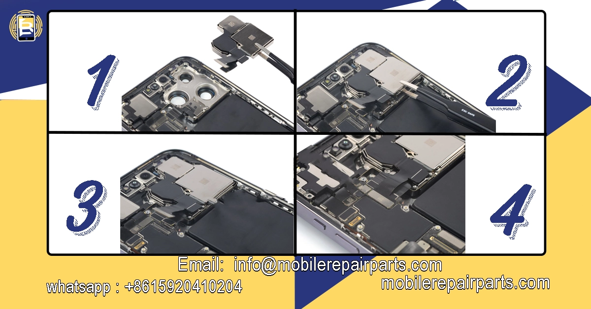 Tutorial de 4 pasos para reparar cámara de iPhone con herramientas y contactos