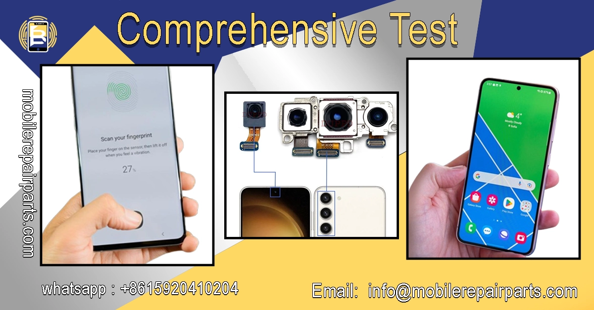 Performing a comprehensive test on the Samsung S23 Ultra after screen replacement.