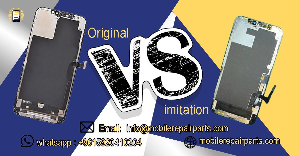 Comparación entre pantallas de teléfonos originales y falsificaciones