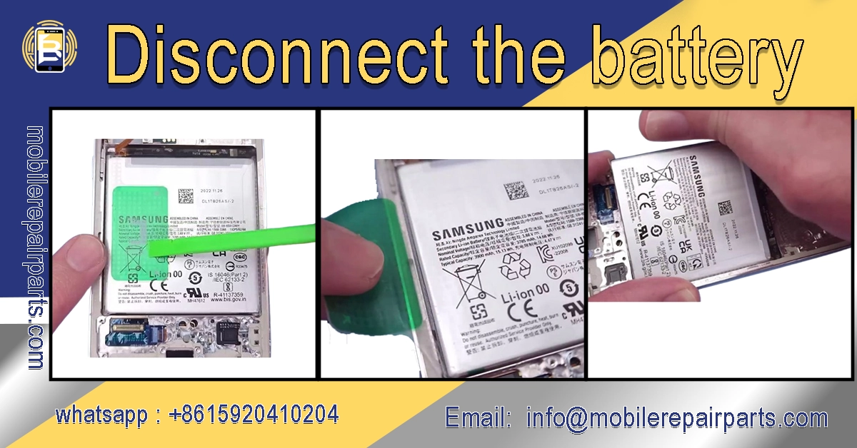 Disconnect the Samsung S23 Ultra battery while replacing the screen.