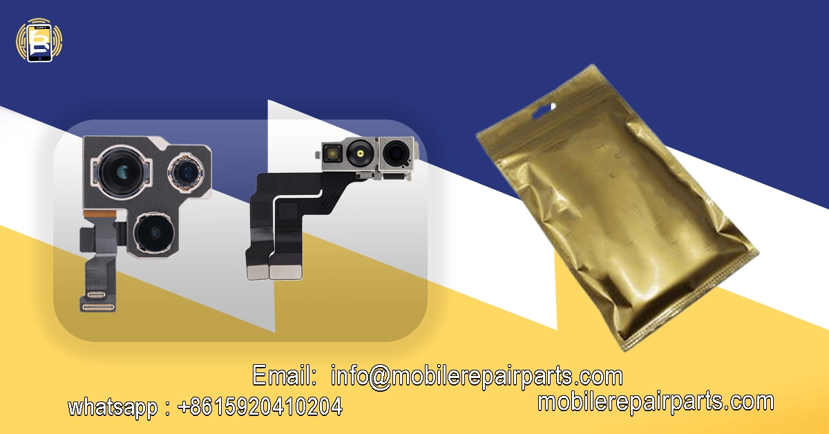 Anuncio de repuesto de cámara con imagen y bolsa sellada, incluye contactos