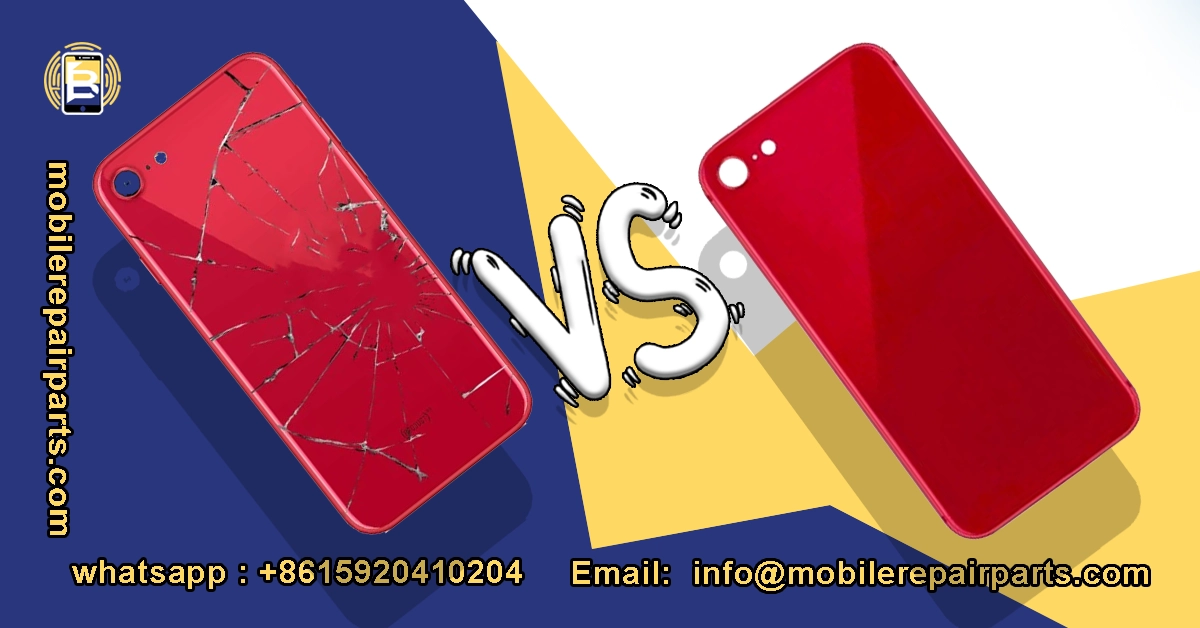 Carcasa de iPhone SE 2022 rota vs. nueva.