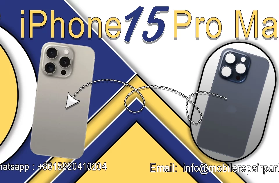 iPhone 15 Pro Max back glass front and back views