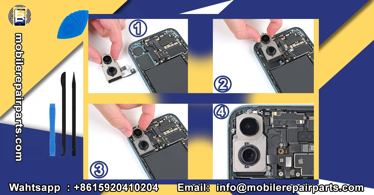 Step-by-step repair process for replacing iPhone 16 Plus camera