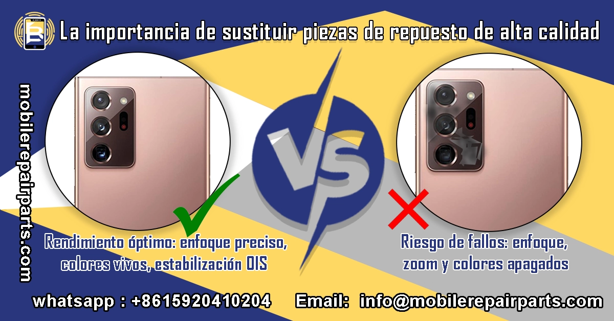 Cámara Samsung Note 20 Ultra dañada a cambio de una pieza de recambio nueva con calidad garantizada.