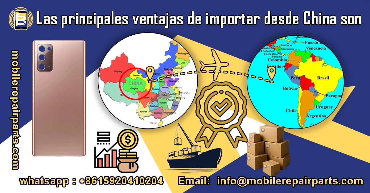 Ruta de importación de la cubierta trasera de cristal para teléfonos Samsung Note 20 desde China a América Latina y ventajas comerciales.