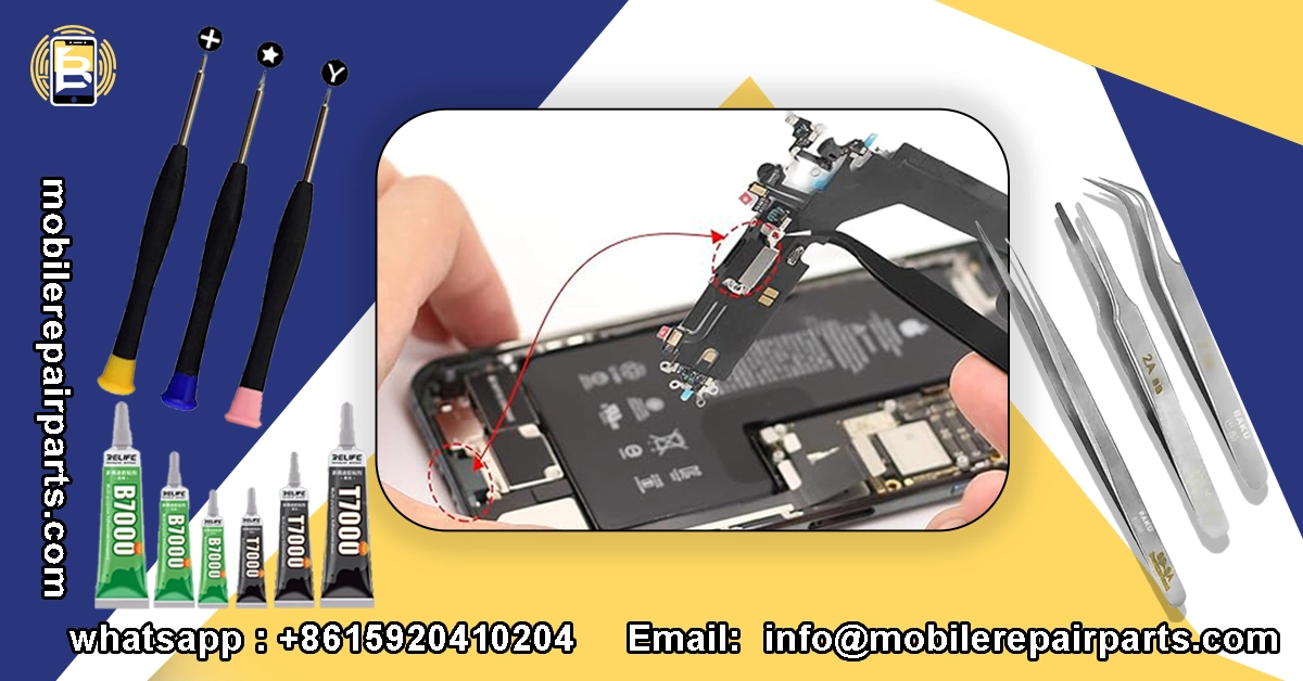 Diagnóstico da porta de carregamento do iPhone 14 Pro Max usando multímetro e ferramentas especializadas para detectar falhas.