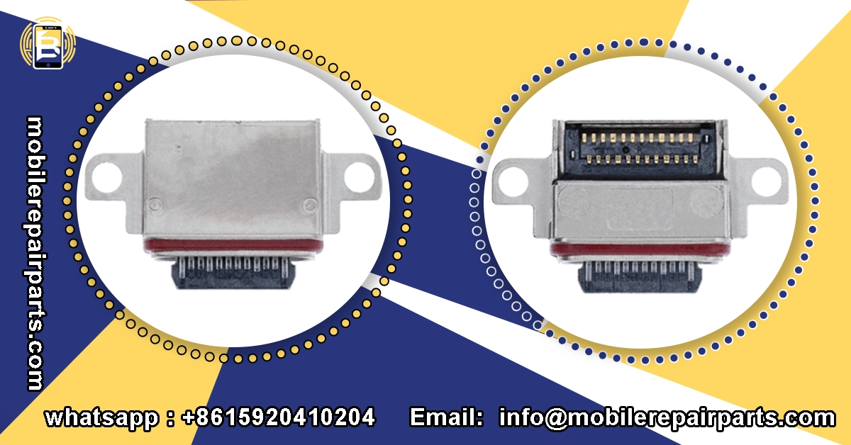 Vista frontal y trasera del puerto de carga para Samsung Galaxy Note 20