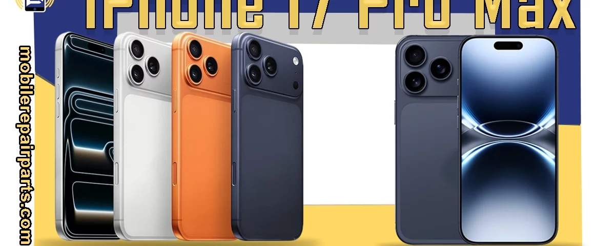 Muestra varios modelos de iPhone 17 Pro Max en diferentes colores