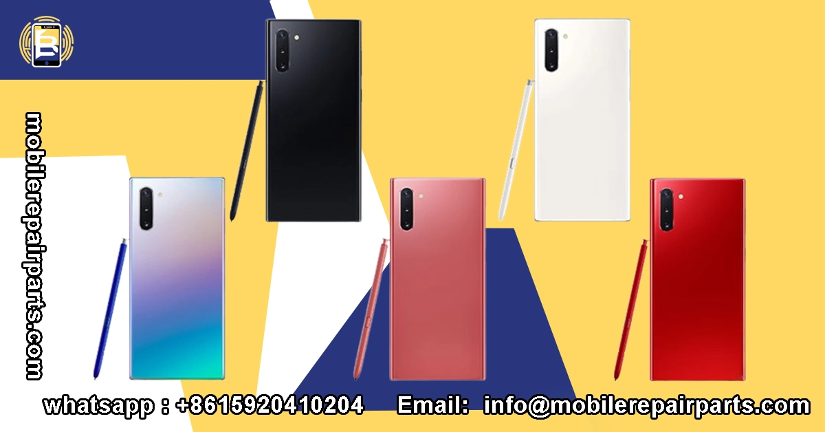 Repuestos de cristal trasero para Samsung Note 10 en cinco colores distintos