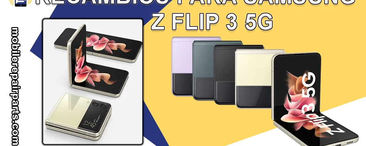Imagen que muestra teléfonos Samsung Z Flip 3 5G con diferentes diseños.