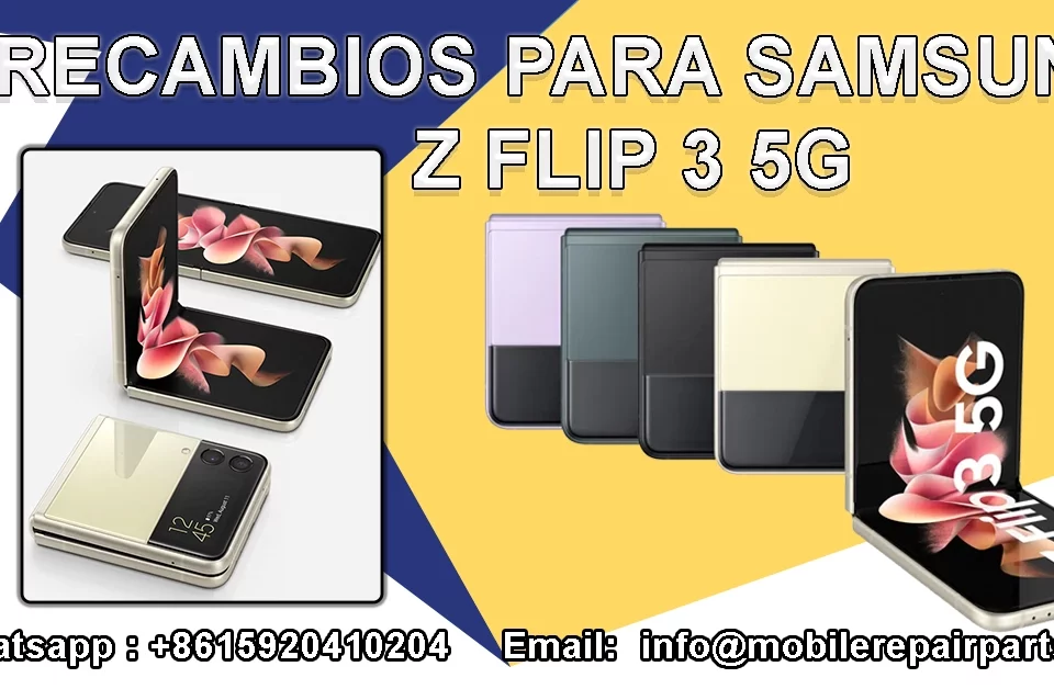Imagen que muestra teléfonos Samsung Z Flip 3 5G con diferentes diseños.