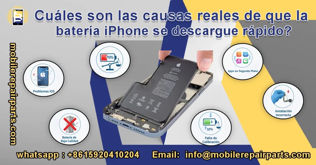 Las causas del rápido agotamiento de la batería del iPhone, como la calidad de la batería y los problemas de iOS