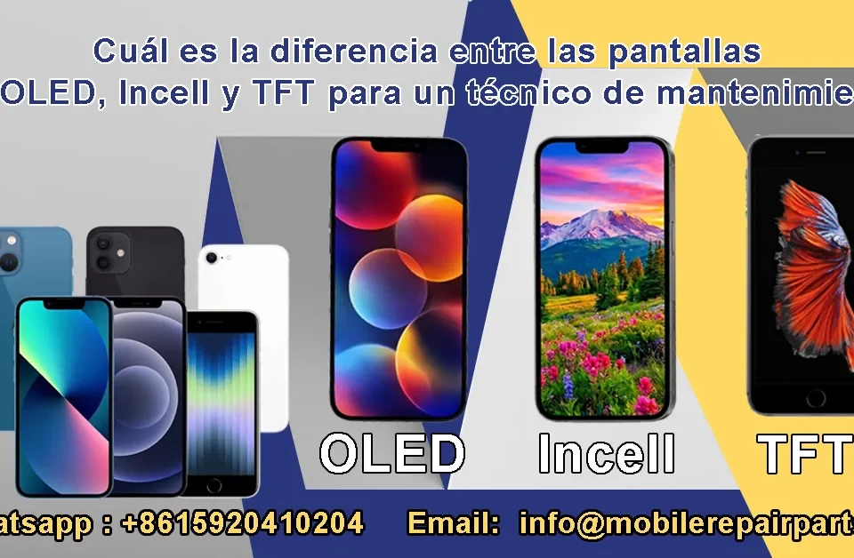 Comparación entre pantallas OLED, Incell y TFT antes de elegir la pantalla de repuesto adecuada para un iPhone