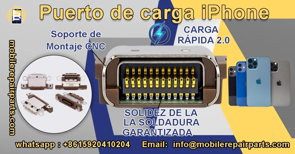 Puerto de carga iPhone – Repuestos iPhone:carga rápida y estable para mayoristas