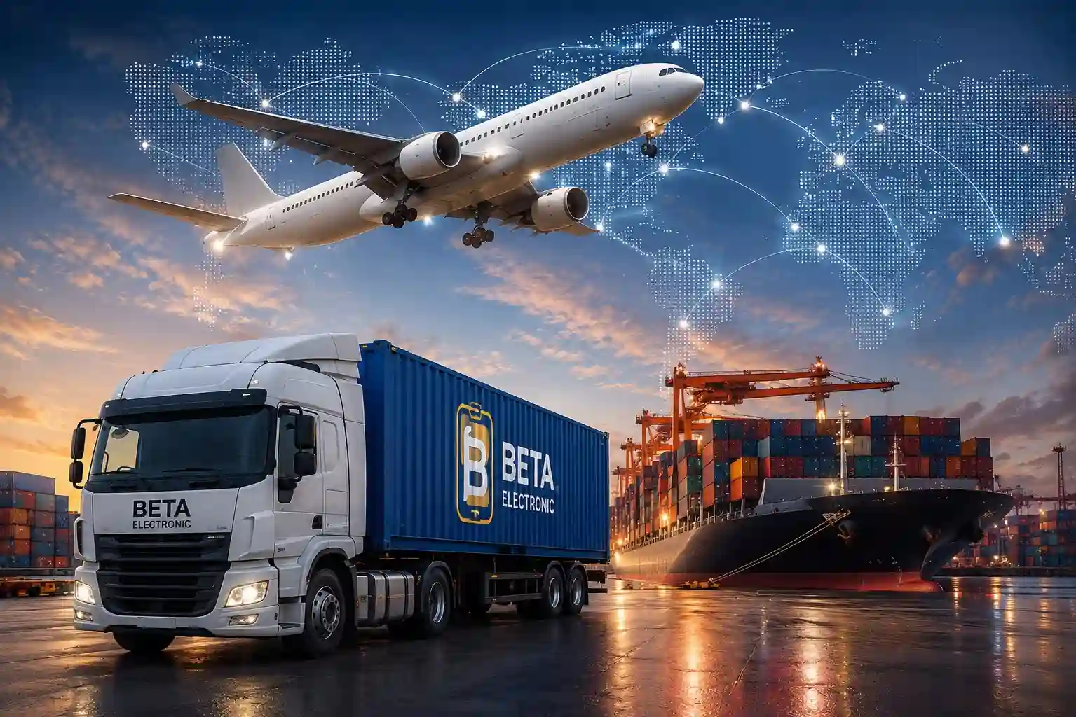 Global logistics and worldwide shipping service for wholesale mobile repair parts by BETA Electronic