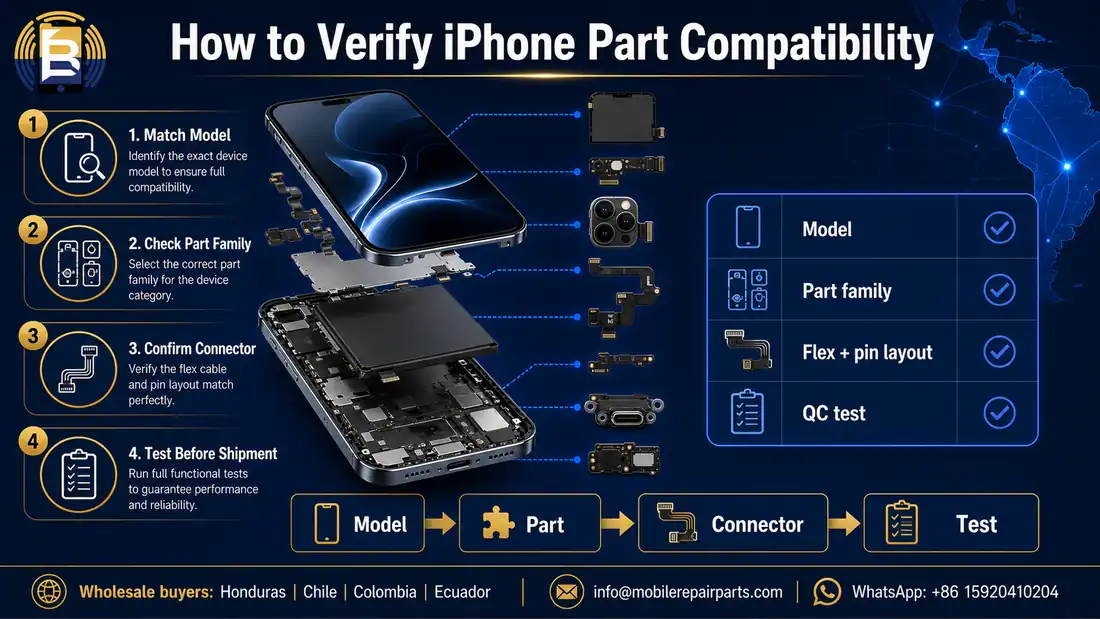 How to verify iPhone replacement part compatibility before ordering