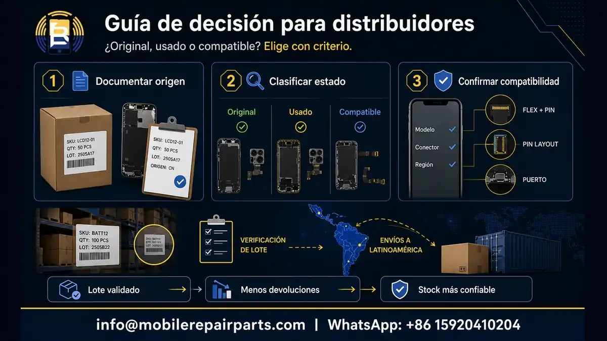 Guía de decisión para elegir repuestos de iPhone en compras mayoristas