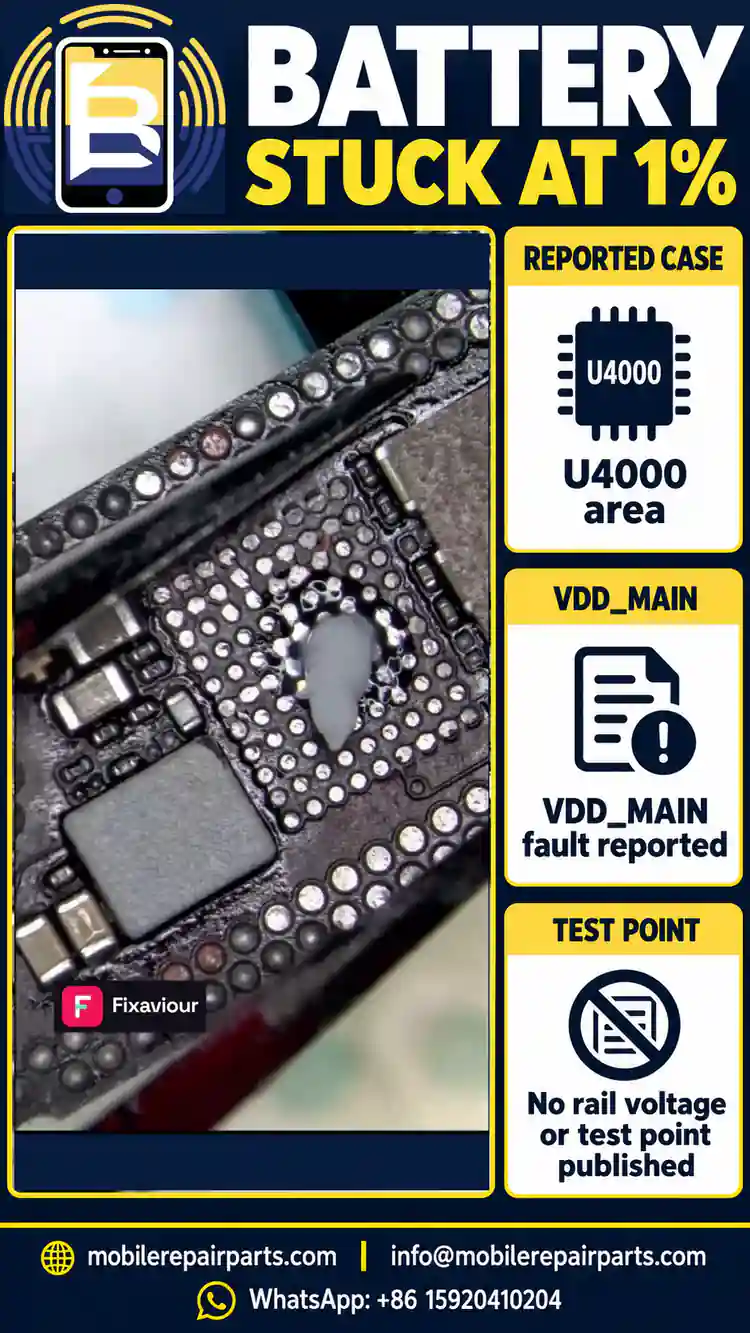 Original workshop microscope photo of the worked pad-field area in the reported U4000 charging repair