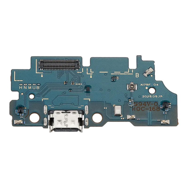 Puerto de carga USB-C montado en una placa de repuesto para Samsung Galaxy A17 4G SM-A175.