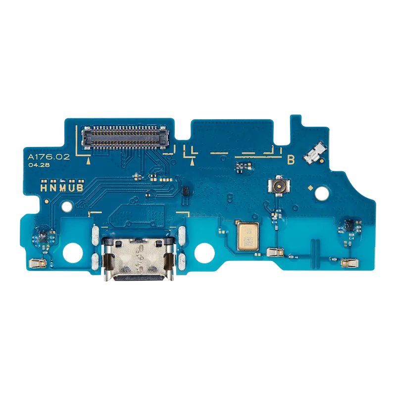 Puerto de carga USB-C montado en una placa de repuesto para Samsung Galaxy A17 5G SM-A176.